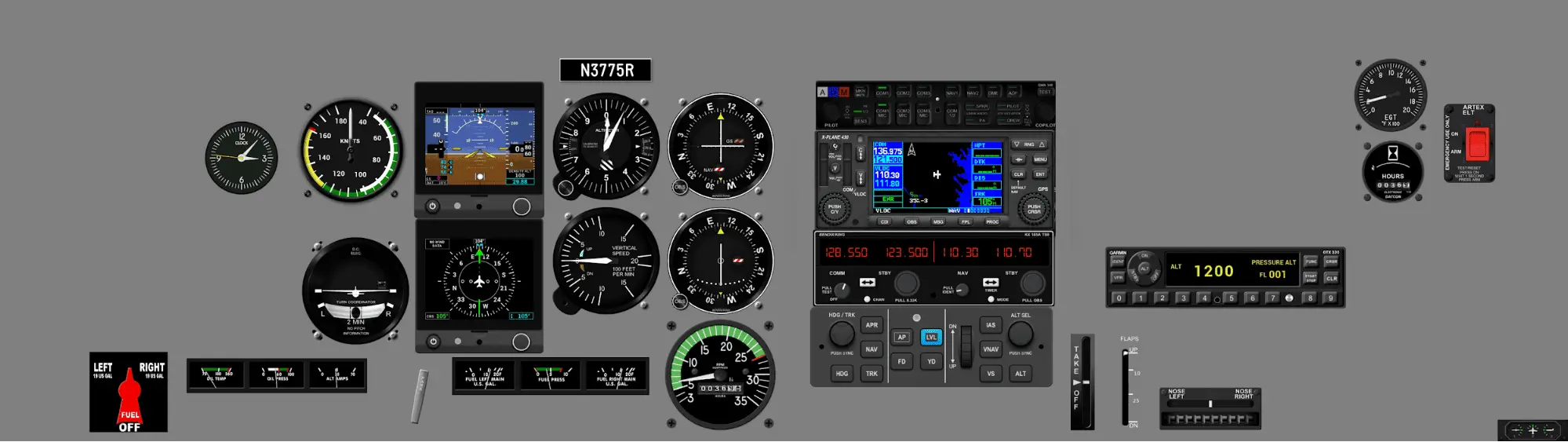 Instrument panel PA-28-161 - G5, GNS430W, GFC500