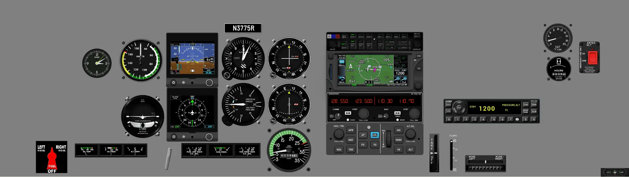 Instrument panel PA-28-161 - G5, GTN650, GFC500