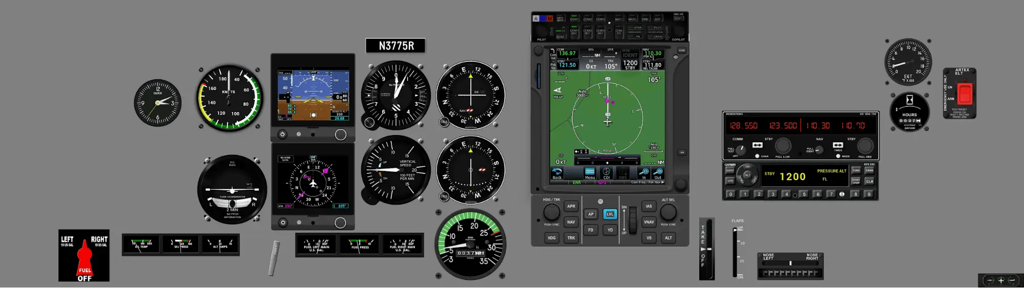 Instrument panel PA-28-161 - G5, GTN750, GFC500