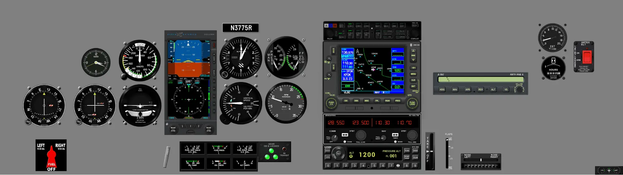 Instrument panel PA-28R-201 - Aspen E5