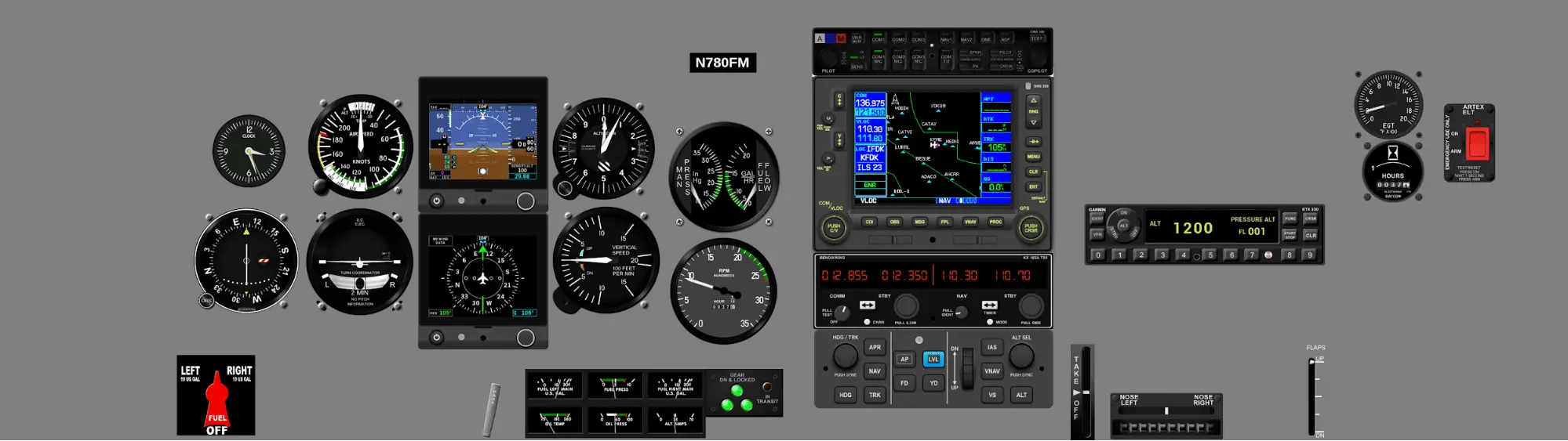 Instrument panel PA-28R-201 - G5, GNS530W, GFC500