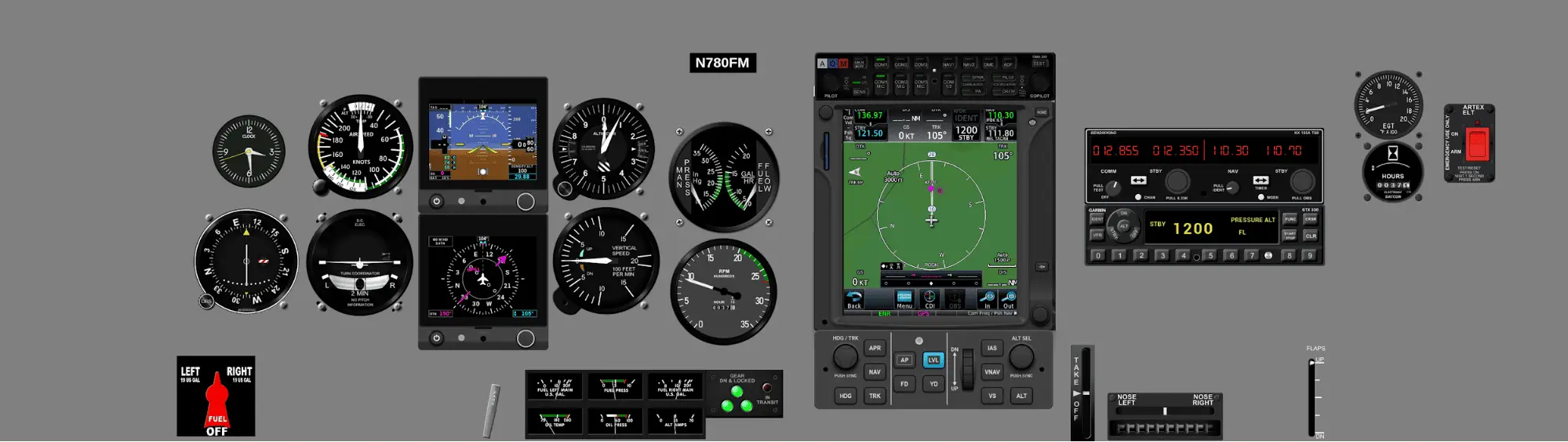 Instrument panel PA-28R-201 - G5, GTN750, GFC500