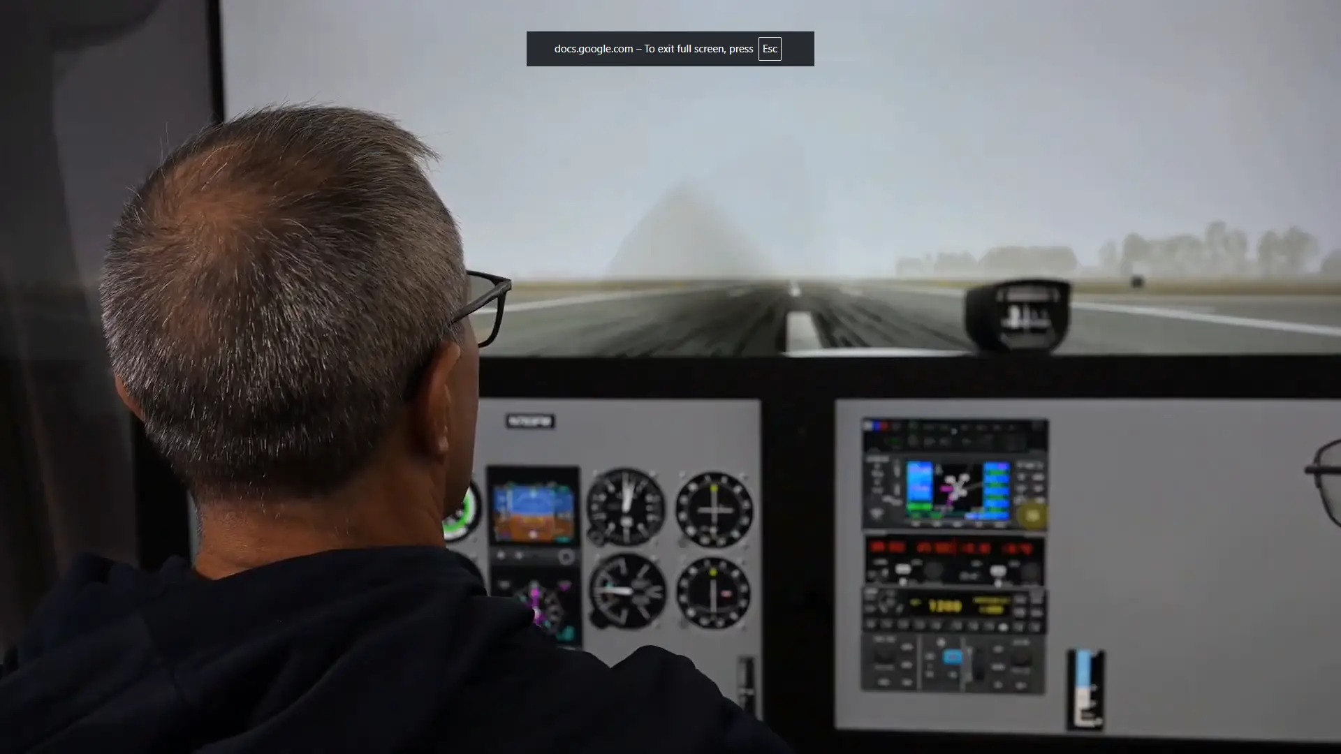Passenger experiencing confidence-building simulator session